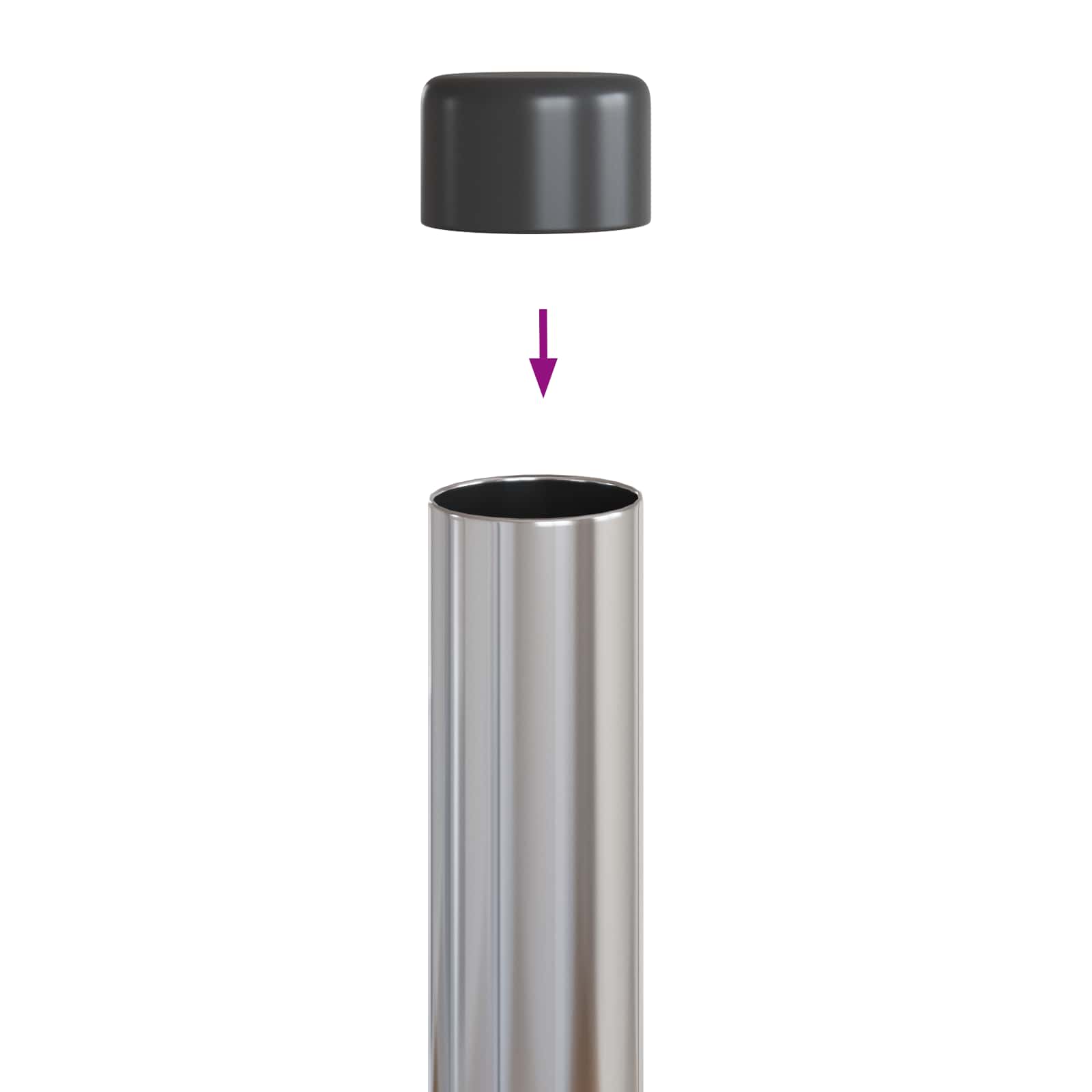 Stup za ogradu 2 pcs Srebrno 60 cm Čelik s praškastim premazom