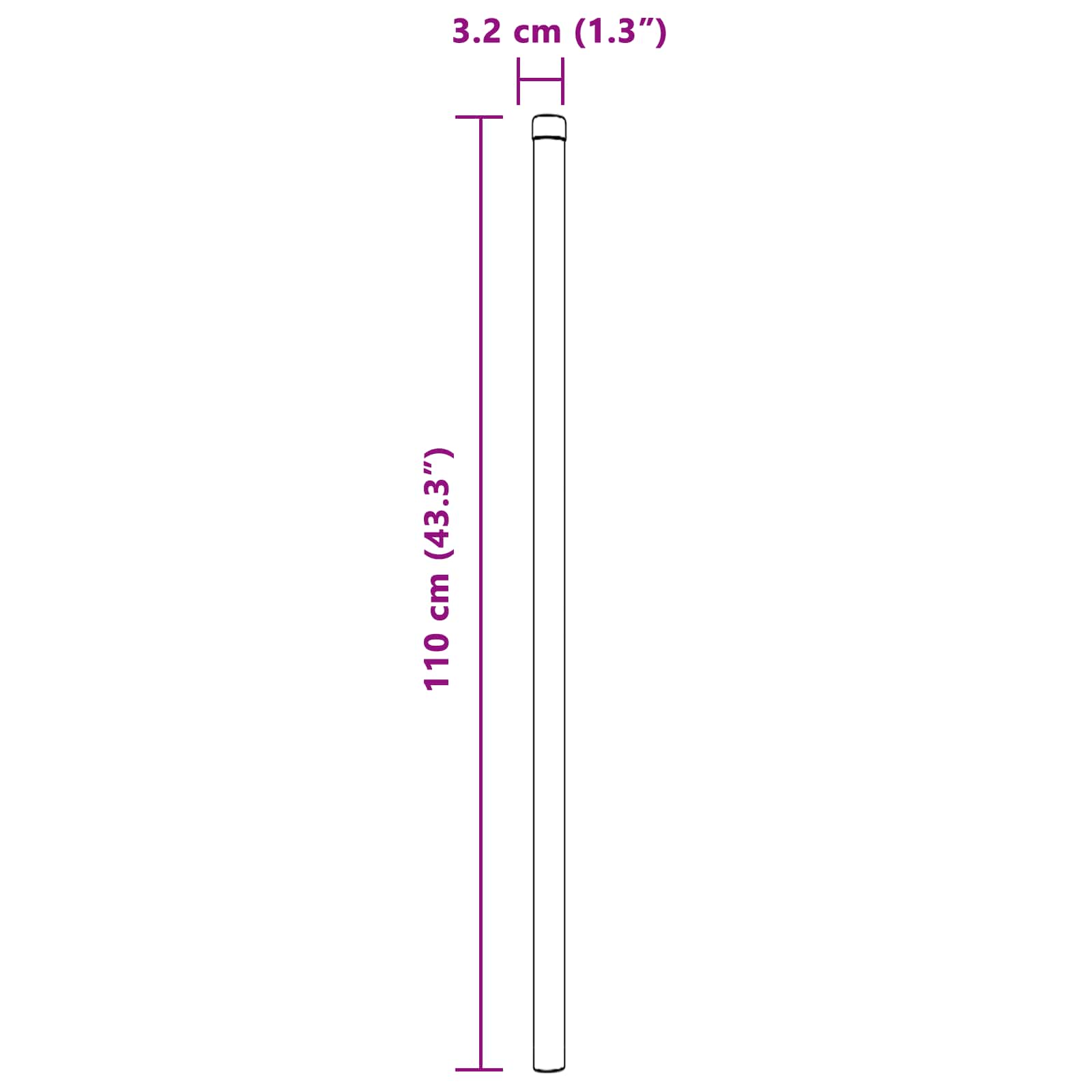 Stup za ogradu 12 pcs Srebrno 110 cm