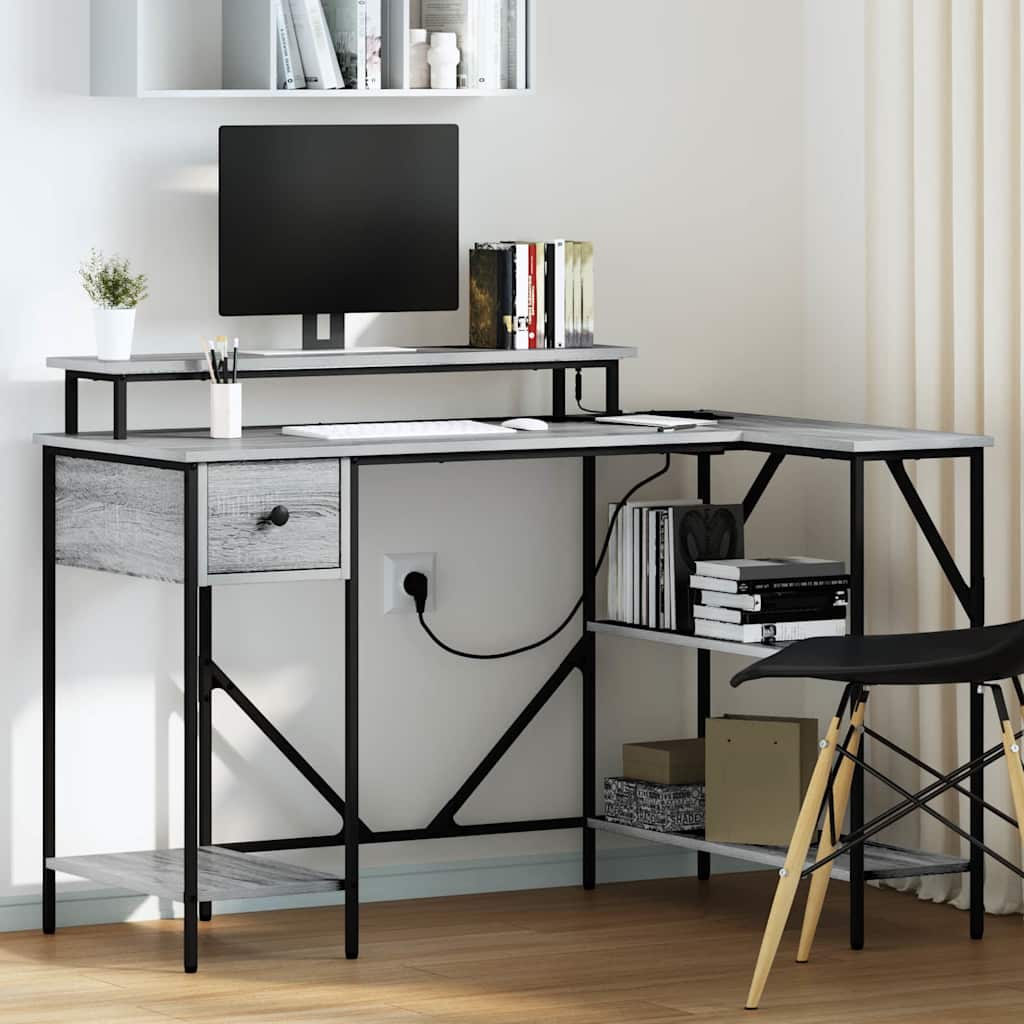 Stol s policom Siva Sonoma 120 x 79 x 86,5 cm Konstruirano drvo