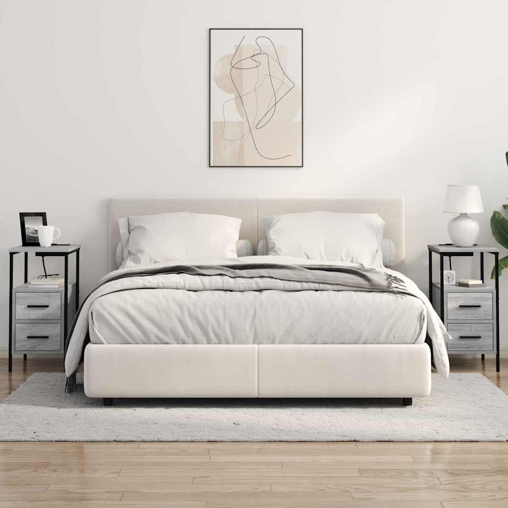Noćni ormar 2 pcs Siva Sonoma 30 x 48 x 61 cm Konstruirano drvo
