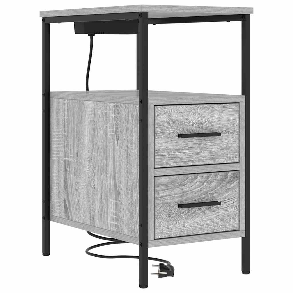 Noćni ormar 2 pcs Siva Sonoma 30 x 48 x 61 cm Konstruirano drvo