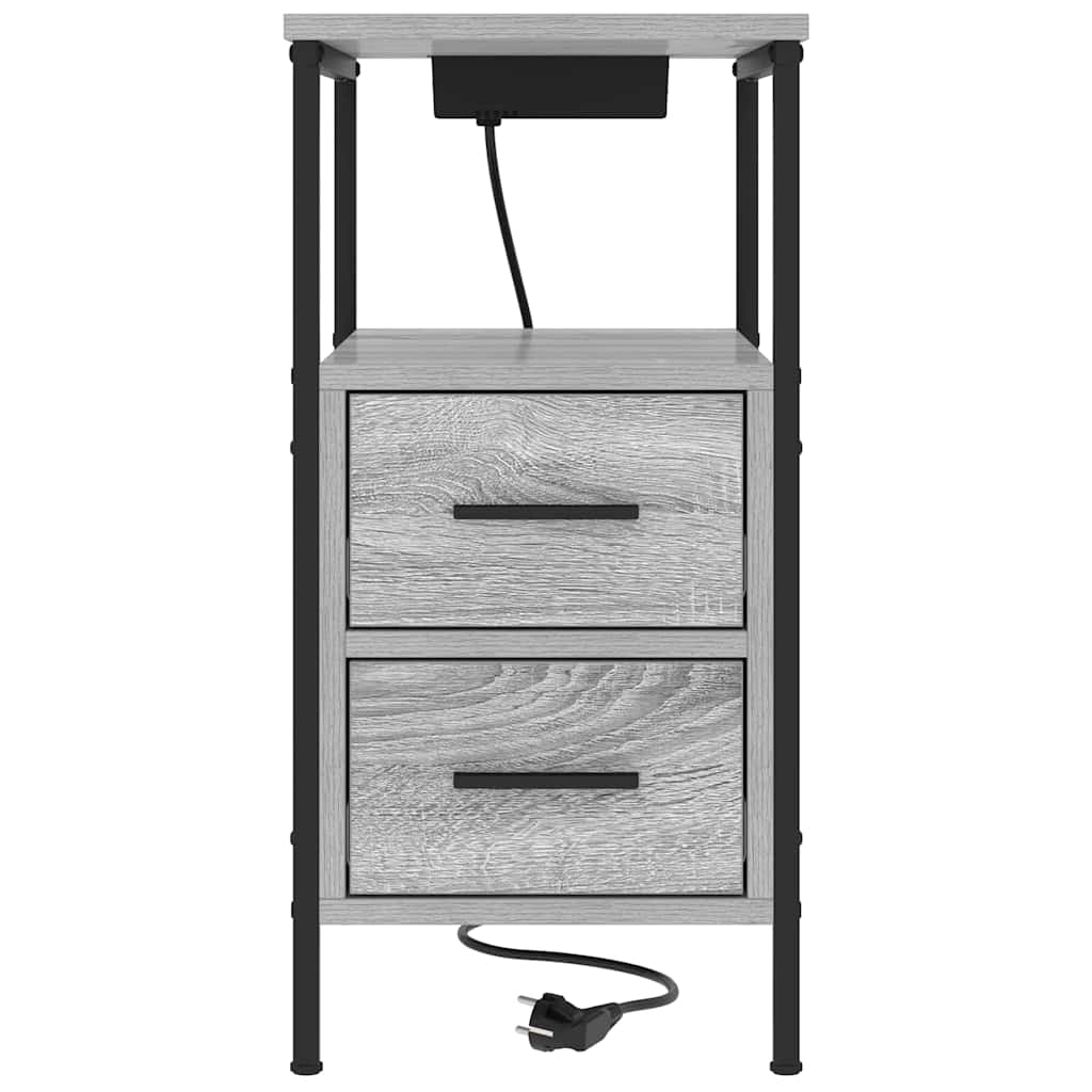 Noćni ormar 2 pcs Siva Sonoma 30 x 48 x 61 cm Konstruirano drvo