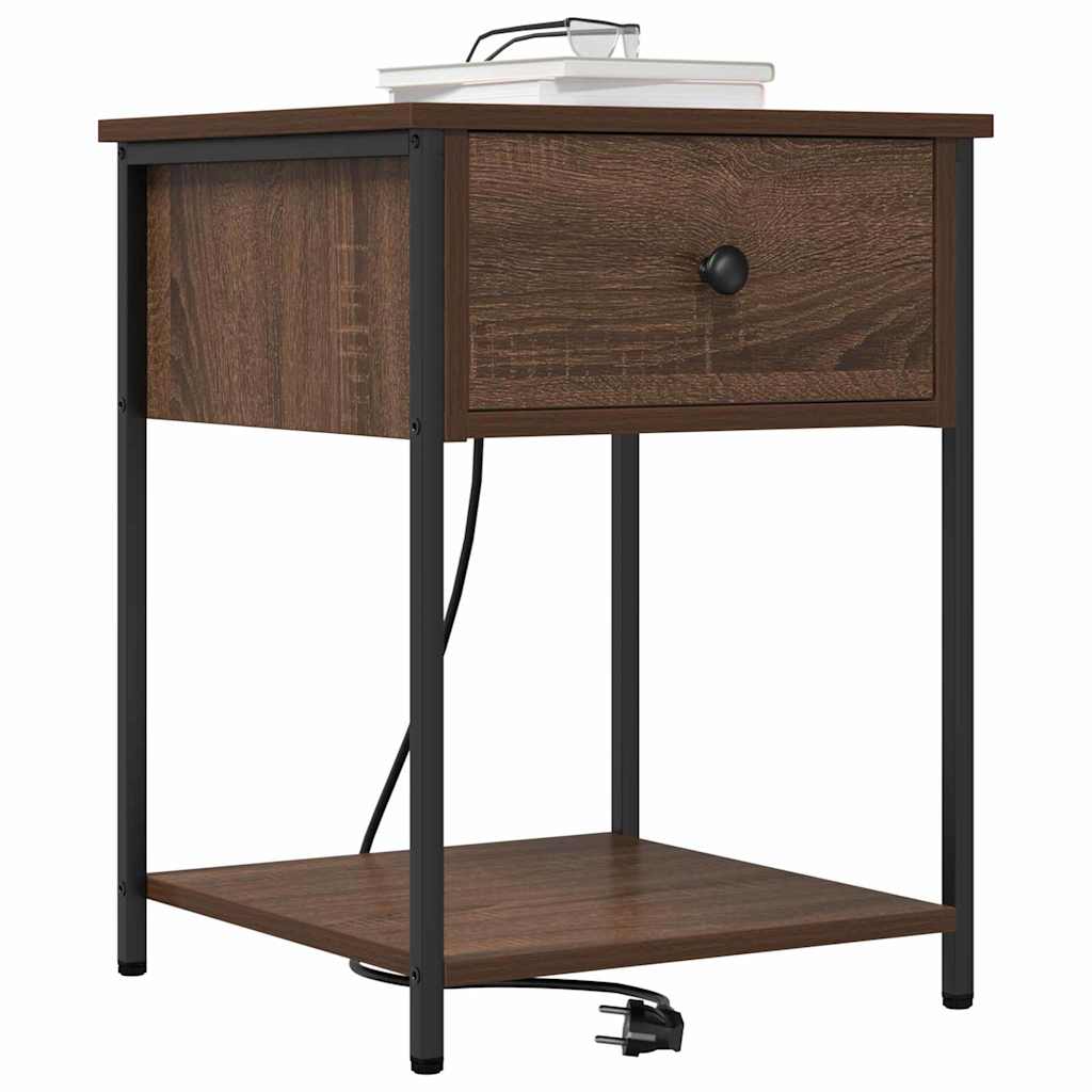 Noćni ormar 2 pcs Smeđi hrast 42 x 41 x 56 cm Konstruirano drvo