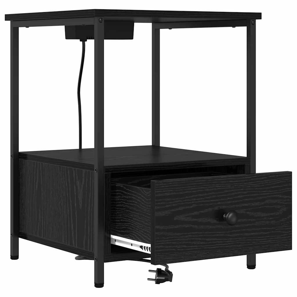 Noćni ormar 2 pcs Crni hrast 42 x 41 x 56 cm Konstruirano drvo