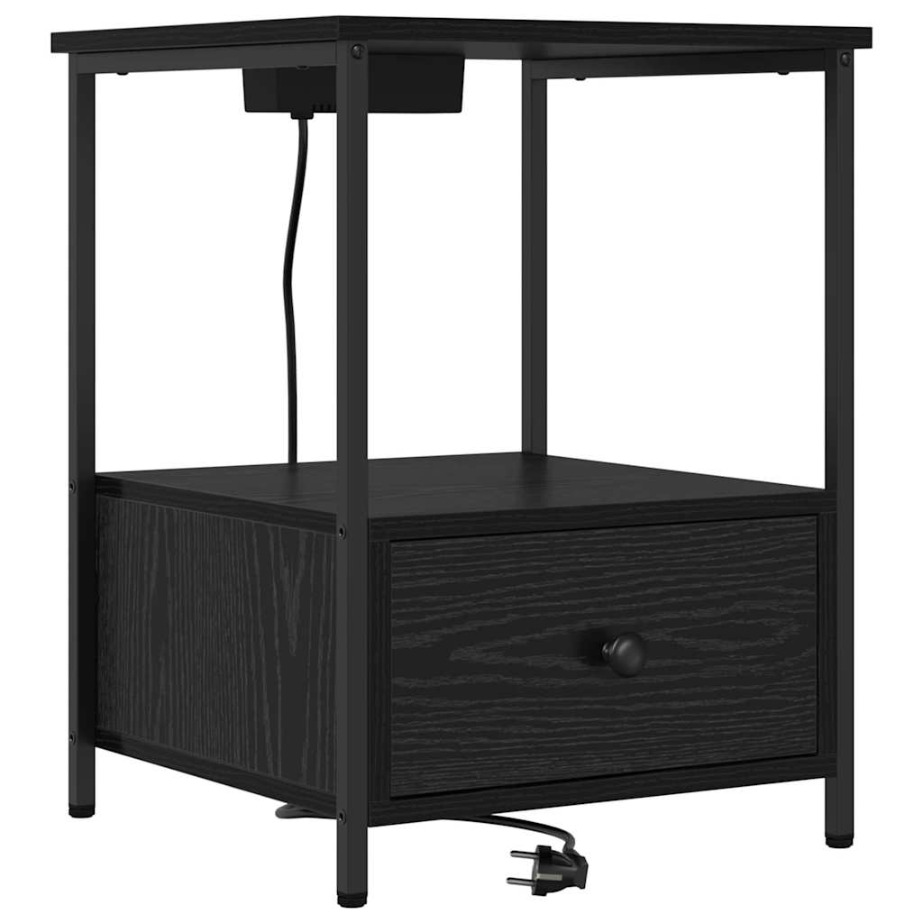 Noćni ormar 2 pcs Crni hrast 42 x 41 x 56 cm Konstruirano drvo