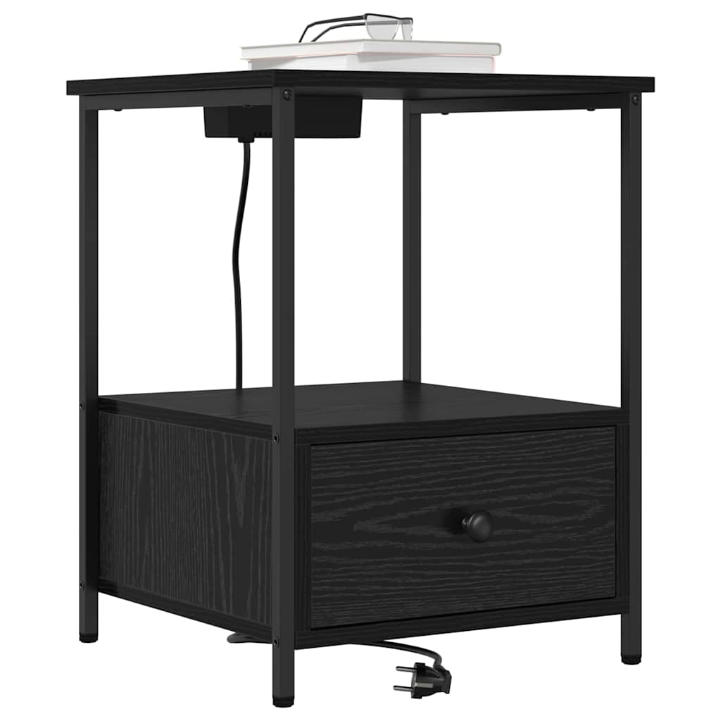 Noćni ormar 2 pcs Crni hrast 42 x 41 x 56 cm Konstruirano drvo
