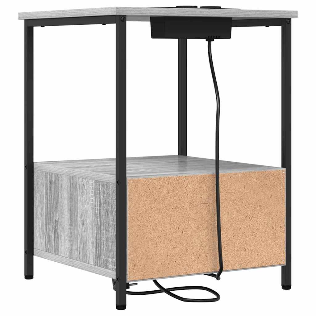 Noćni ormar 2 pcs Siva Sonoma 42 x 41 x 56 cm Konstruirano drvo