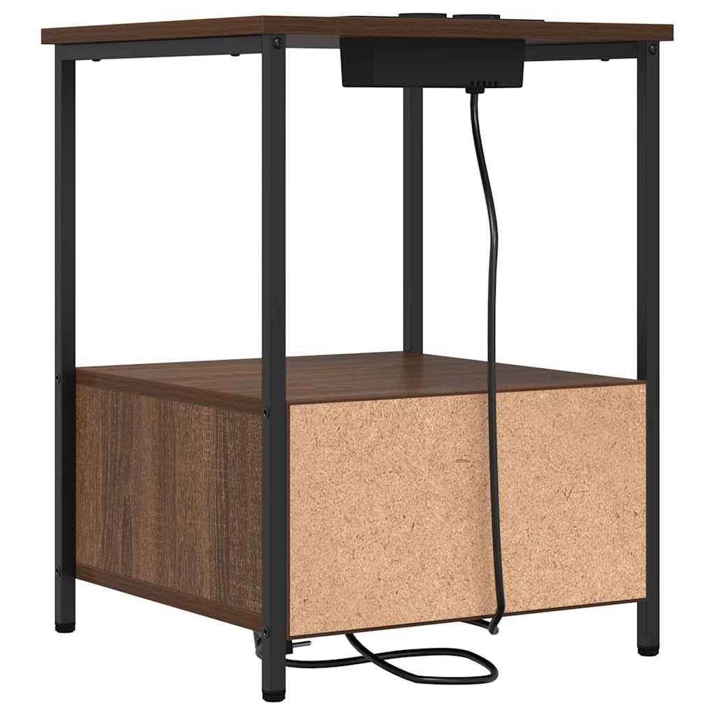 Noćni ormar 2 pcs Smeđi hrast 42 x 41 x 56 cm Konstruirano drvo