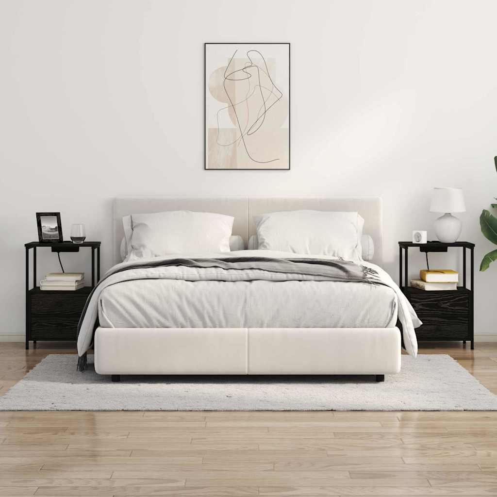 Noćni ormar 2 pcs Crni hrast 40 x 31 x 60 cm Konstruirano drvo