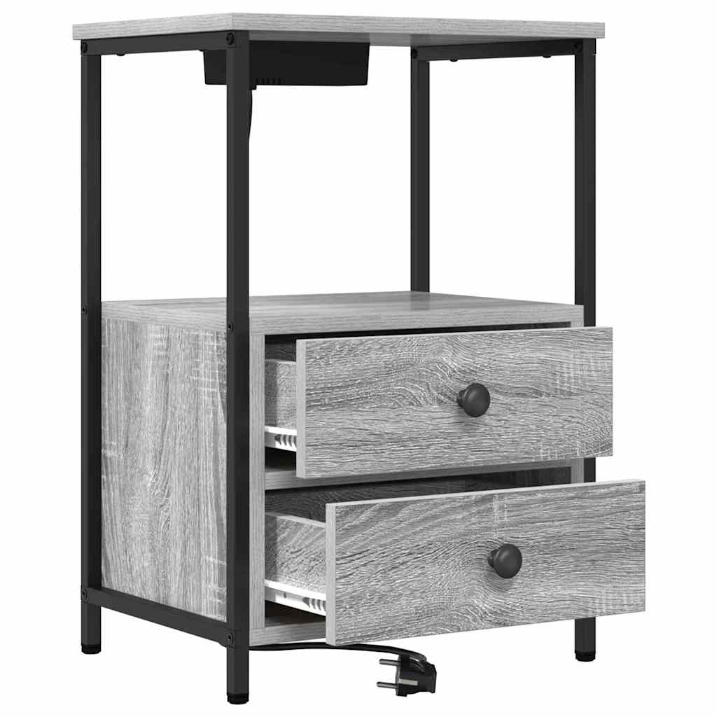 Noćni ormar 2 pcs Siva Sonoma 40 x 31 x 60 cm Konstruirano drvo