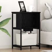 Noćni ormar 2 pcs Crni hrast 38 x 31 x 61 cm Konstruirano drvo
