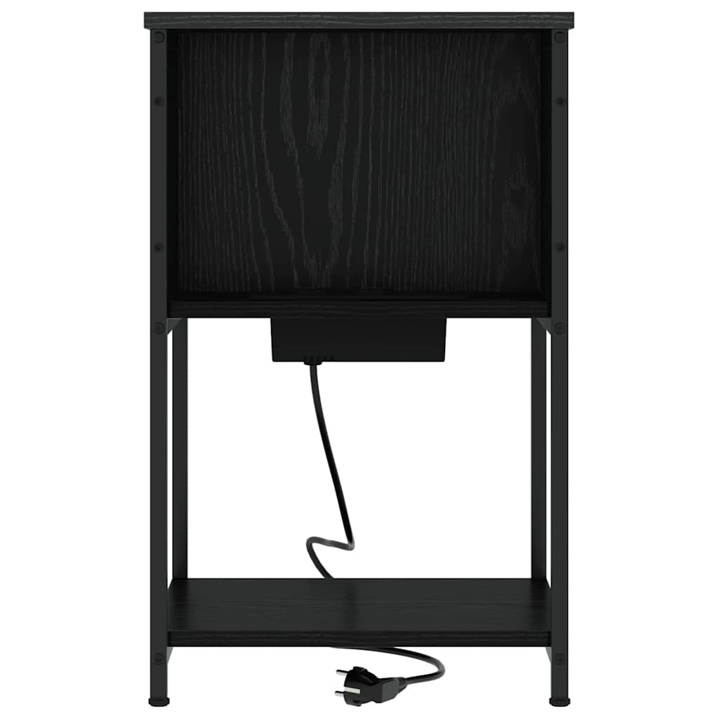 Noćni ormar 2 pcs Crni hrast 38 x 31 x 61 cm Konstruirano drvo