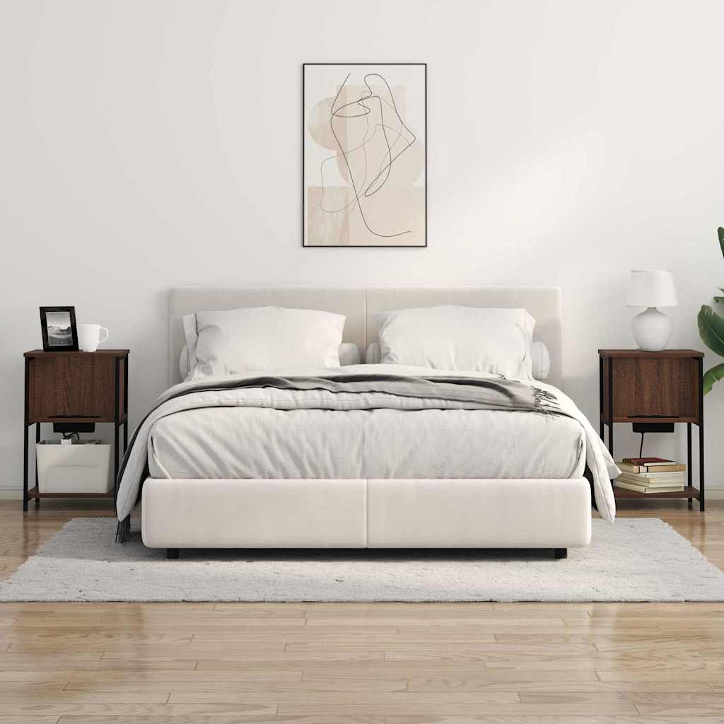 Noćni ormar 2 pcs Smeđi hrast 38 x 31 x 61 cm Konstruirano drvo
