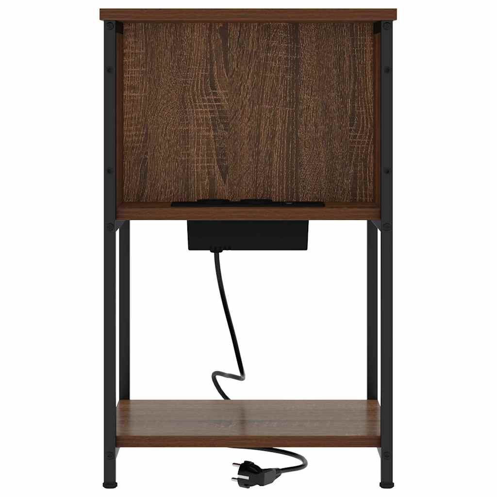 Noćni ormar 2 pcs Smeđi hrast 38 x 31 x 61 cm Konstruirano drvo
