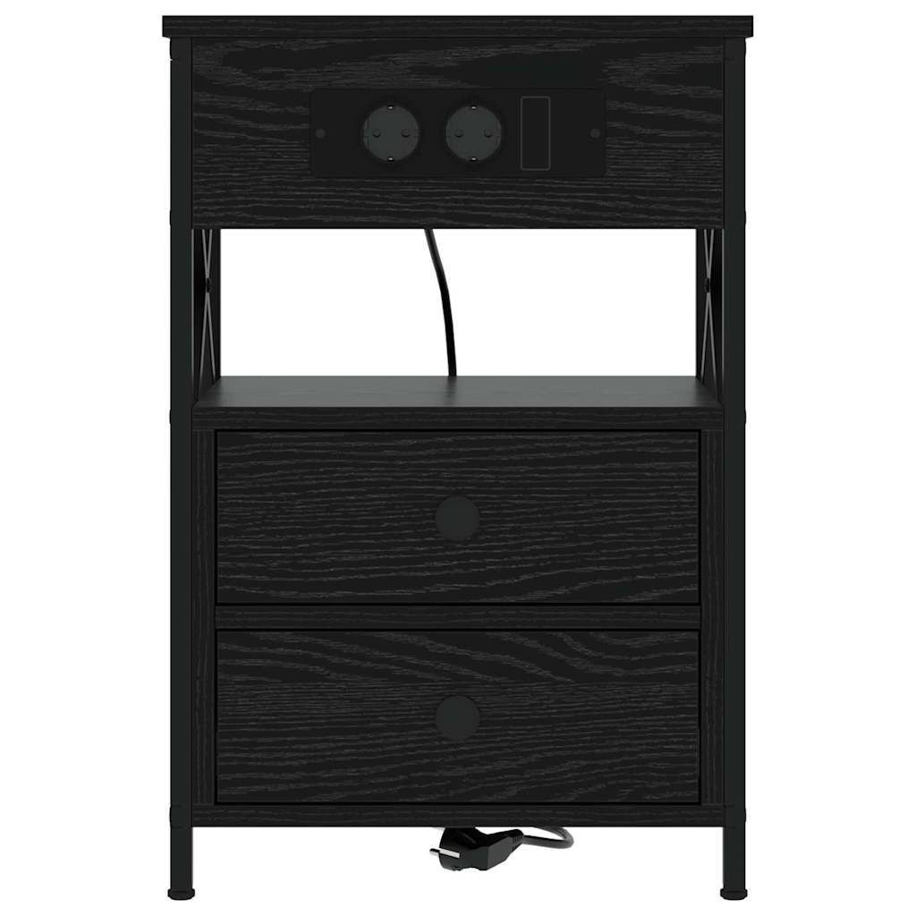 Noćni ormar 2 pcs Crni hrast 40 x 31 x 60 cm Konstruirano drvo