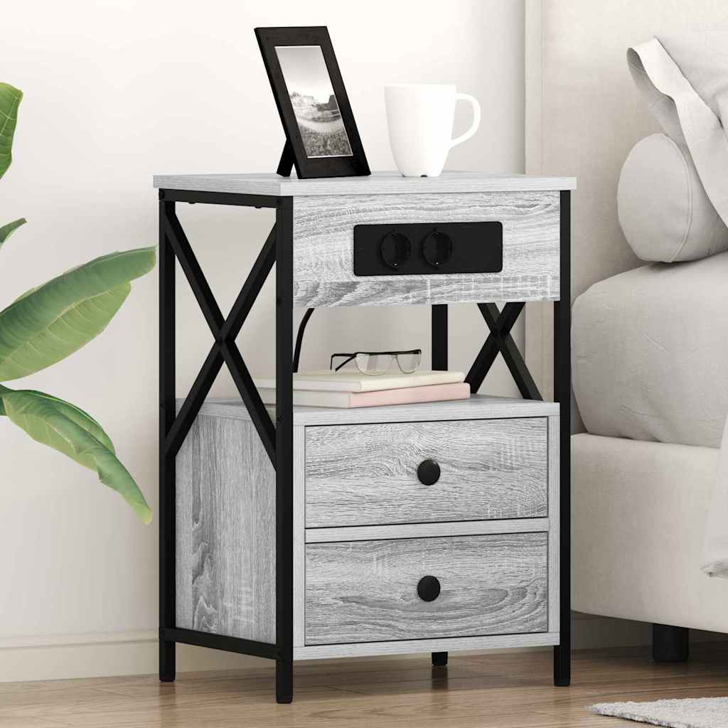 Noćni ormar Siva Sonoma 40 x 31 x 60 cm Konstruirano drvo