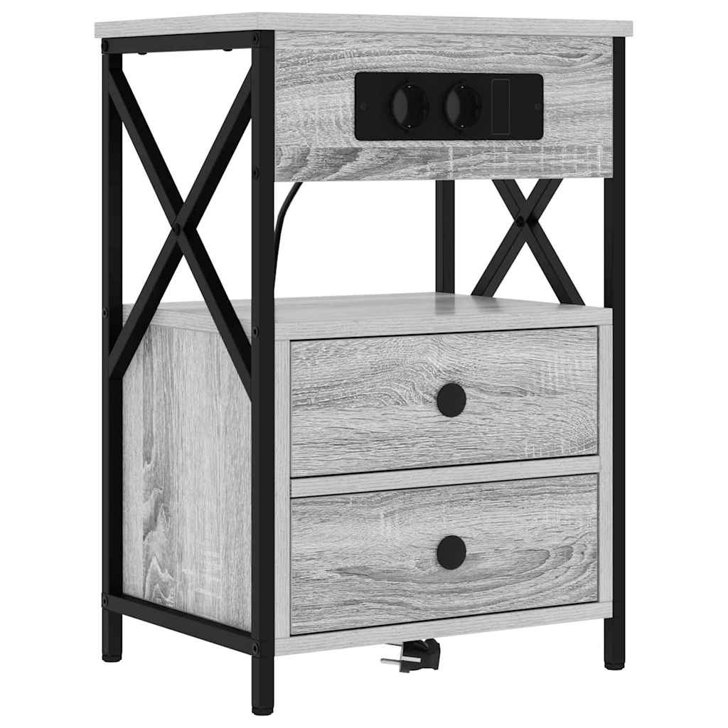 Noćni ormar Siva Sonoma 40 x 31 x 60 cm Konstruirano drvo
