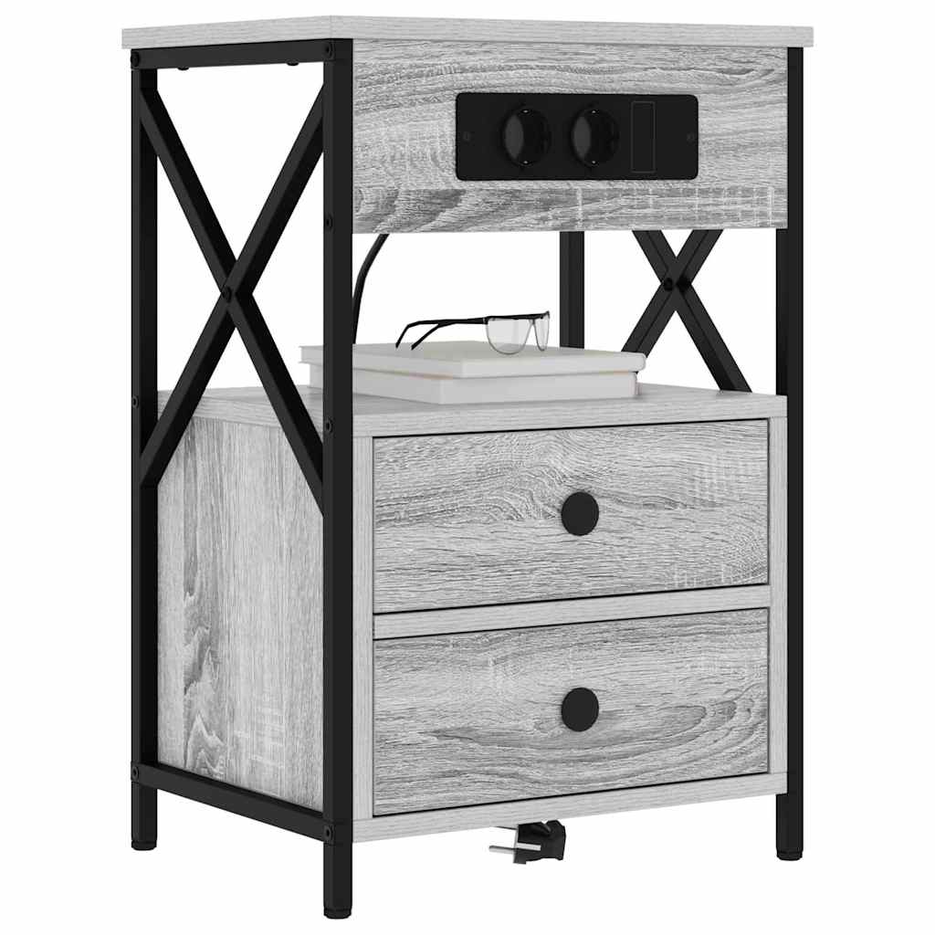 Noćni ormar Siva Sonoma 40 x 31 x 60 cm Konstruirano drvo