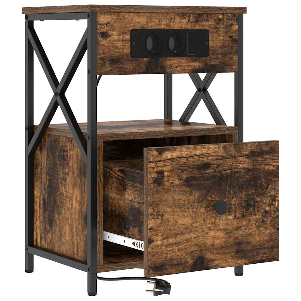 Noćni ormar s ladicama 2 pcs Dimljeni hrast 40 x 31 x 60 cm