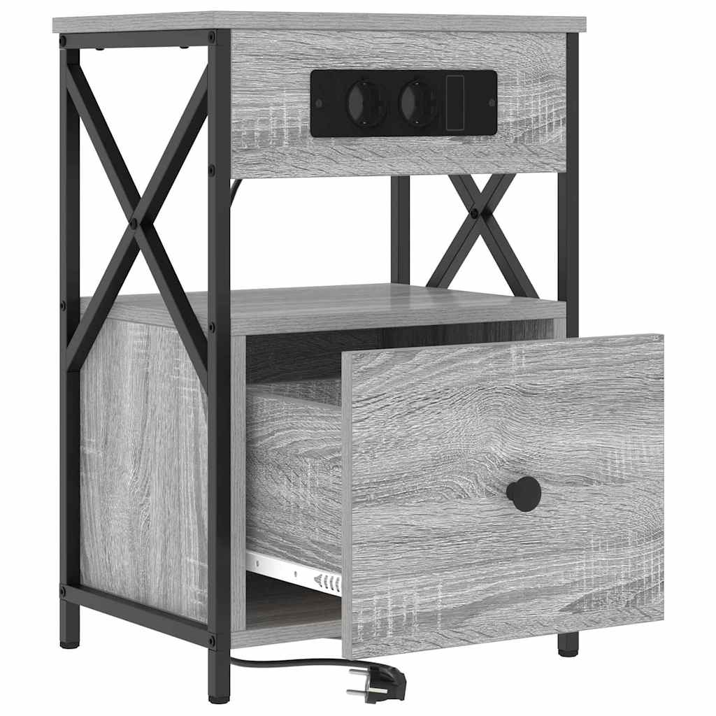 Noćni ormar 2 pcs Siva Sonoma 40 x 31 x 60 cm Konstruirano drvo