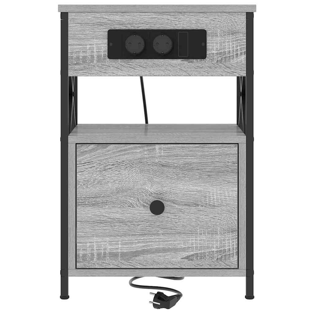 Noćni ormar 2 pcs Siva Sonoma 40 x 31 x 60 cm Konstruirano drvo