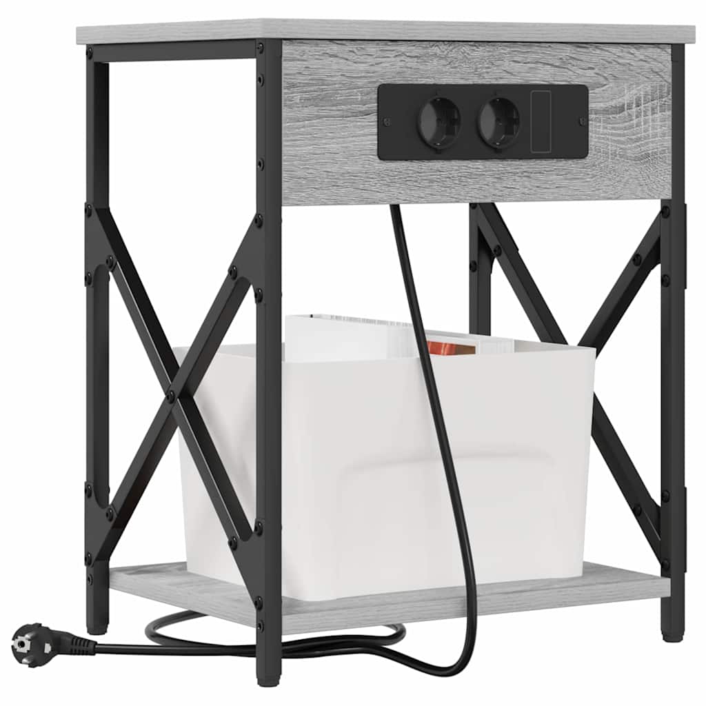 Noćni ormar 2 pcs Siva Sonoma 41 x 31 x 51 cm Konstruirano drvo