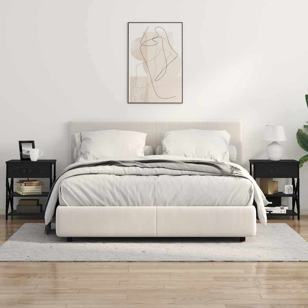 Noćni ormar 2 pcs Crni hrast 41 x 31 x 51 cm Konstruirano drvo
