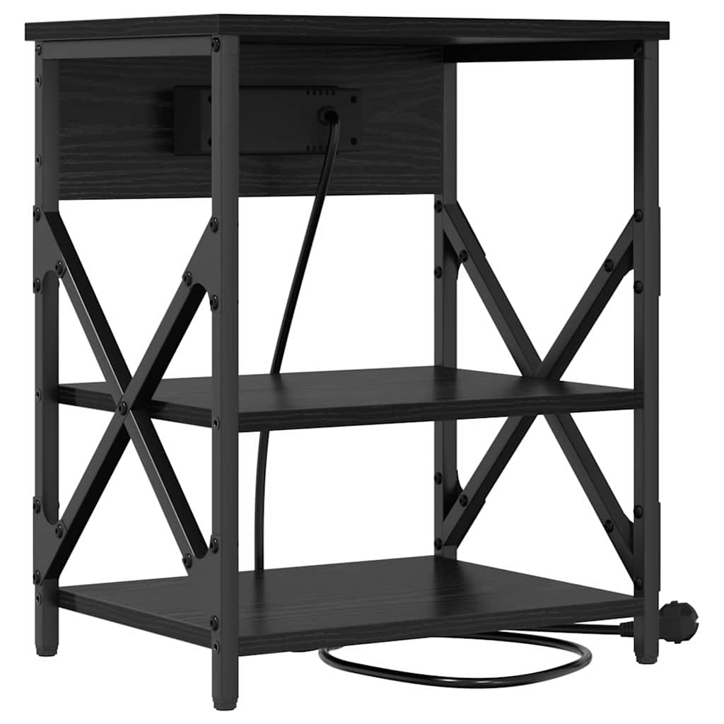 Noćni ormar 2 pcs Crni hrast 41 x 31 x 51 cm Konstruirano drvo