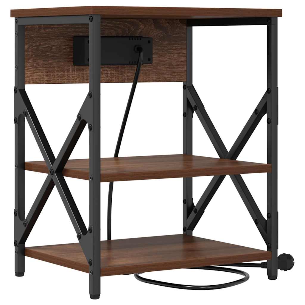 Noćni ormar 2 pcs Smeđi hrast 41 x 31 x 51 cm Konstruirano drvo