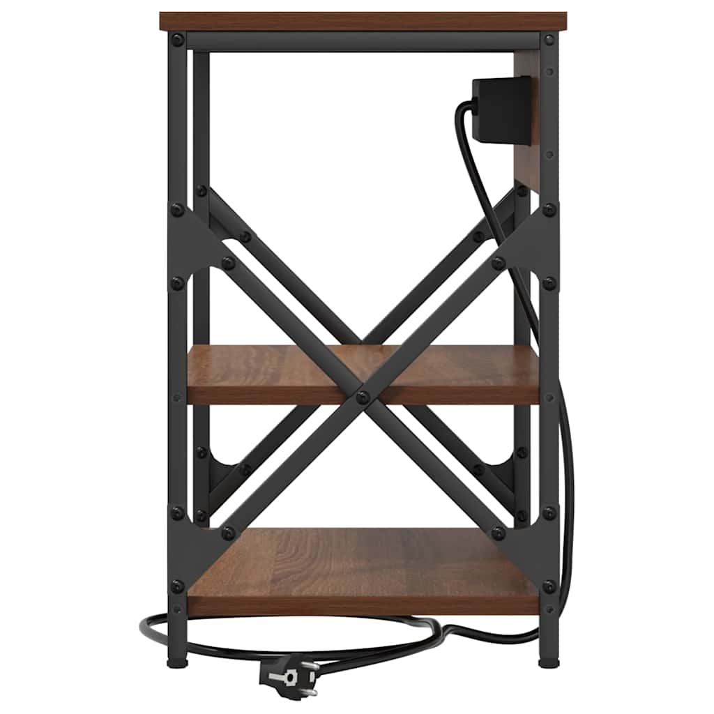 Noćni ormar 2 pcs Smeđi hrast 41 x 31 x 51 cm Konstruirano drvo