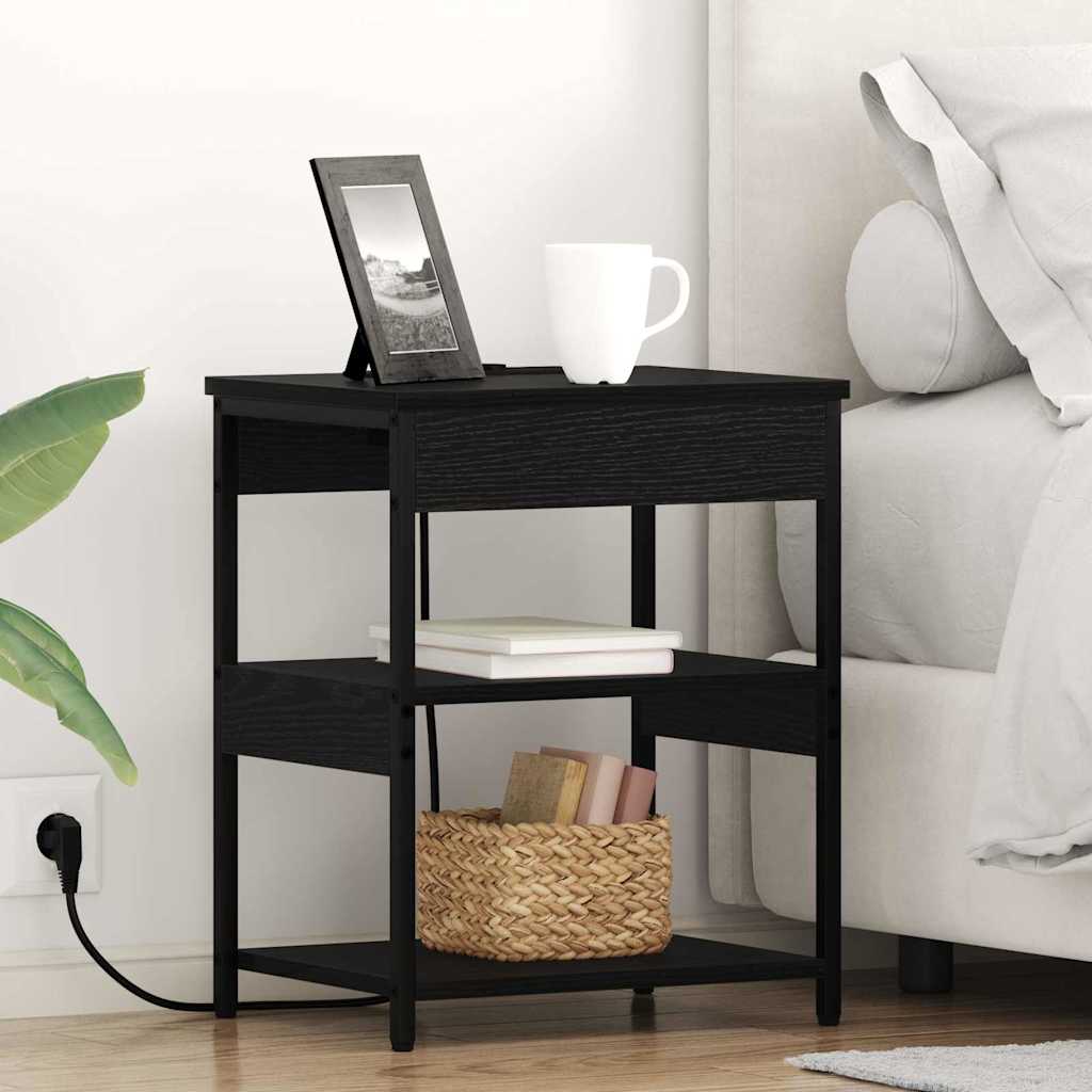 Noćni ormar 2 pcs Crni hrast 41 x 31 x 51 cm Konstruirano drvo