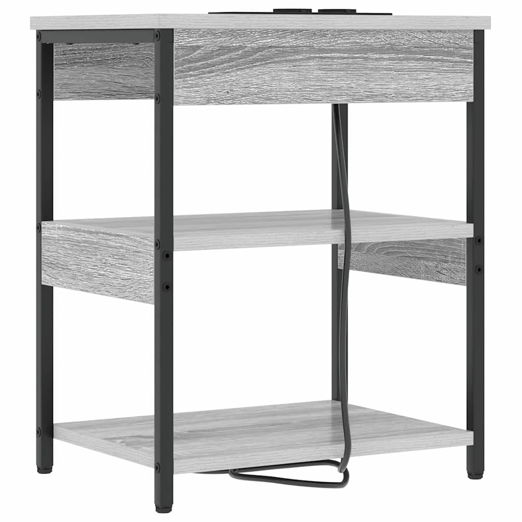 Noćni ormar 2 pcs Siva Sonoma 41 x 31 x 51 cm Konstruirano drvo