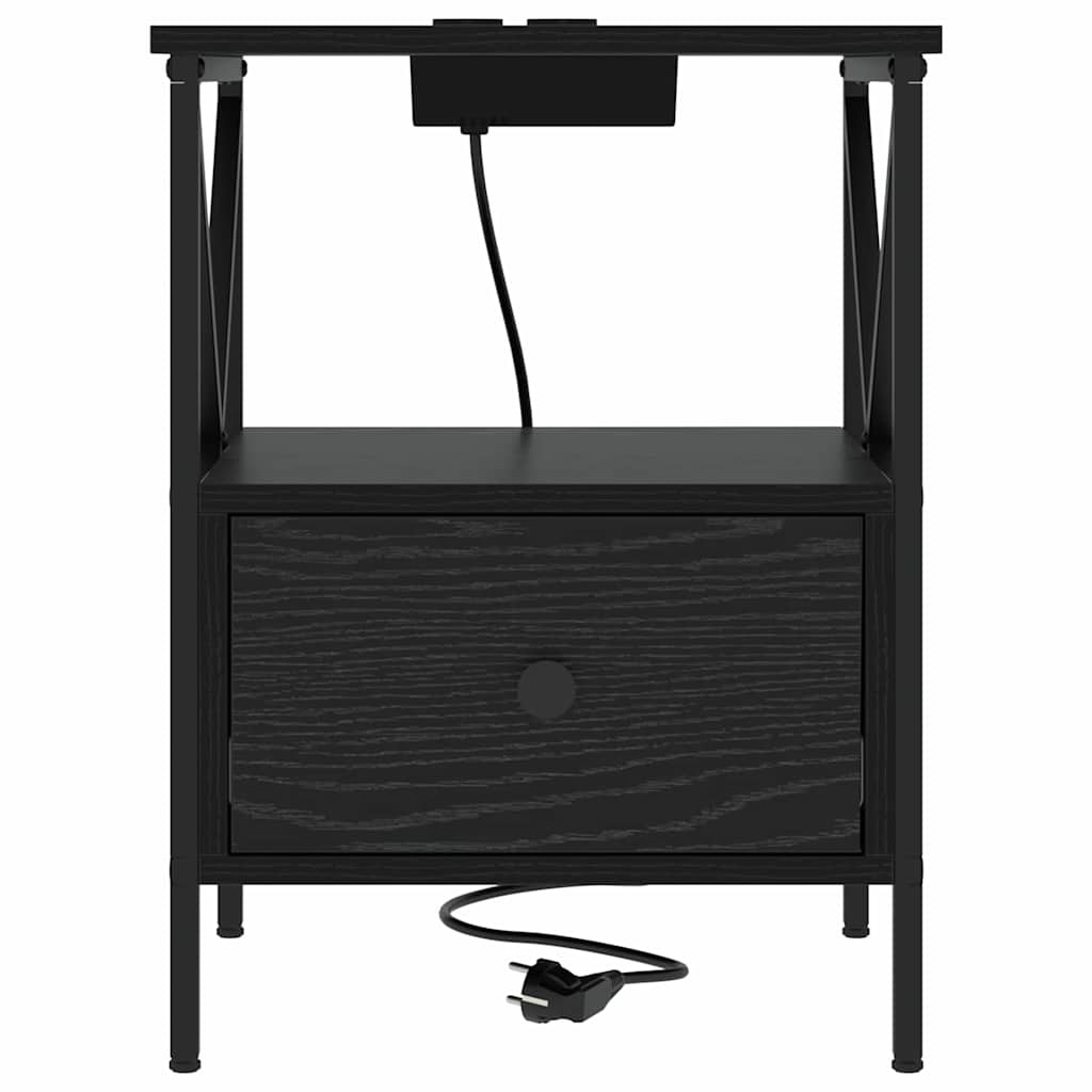 Noćni ormar s ladicama 2 pcs Crni hrast 41,5 x 40,5 x 55 cm