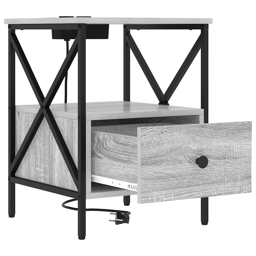 Noćni ormar Siva Sonoma 41,5 x 40,5 x 55 cm Konstruirano drvo