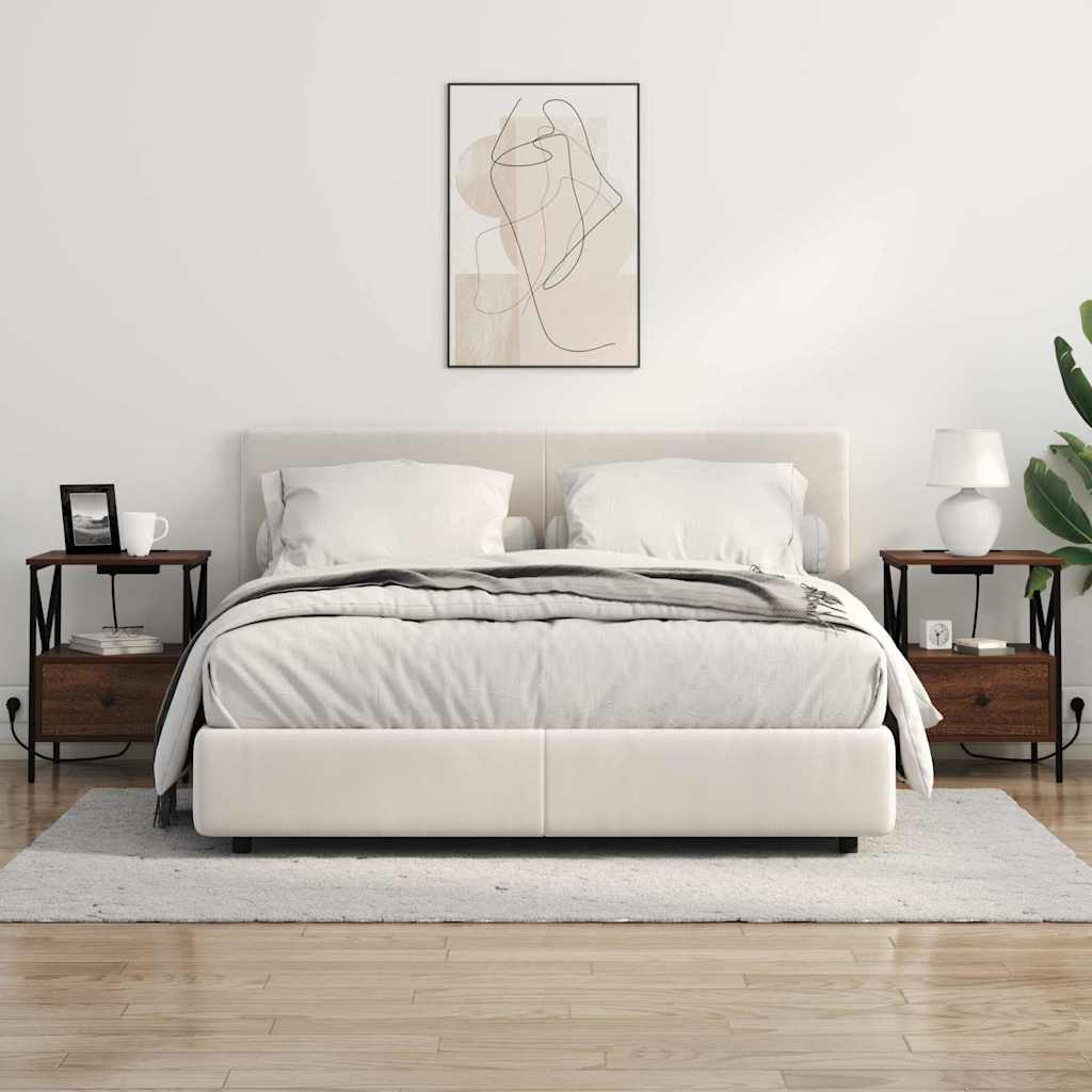 Noćni ormar s ladicama 2 pcs Smeđi hrast 41,5 x 40,5 x 55 cm