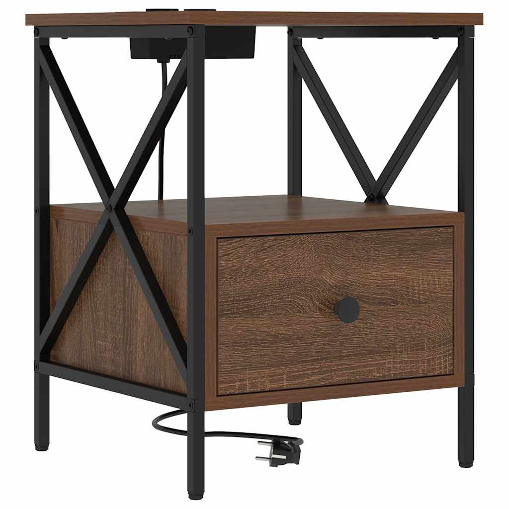 Noćni ormar s ladicama 2 pcs Smeđi hrast 41,5 x 40,5 x 55 cm