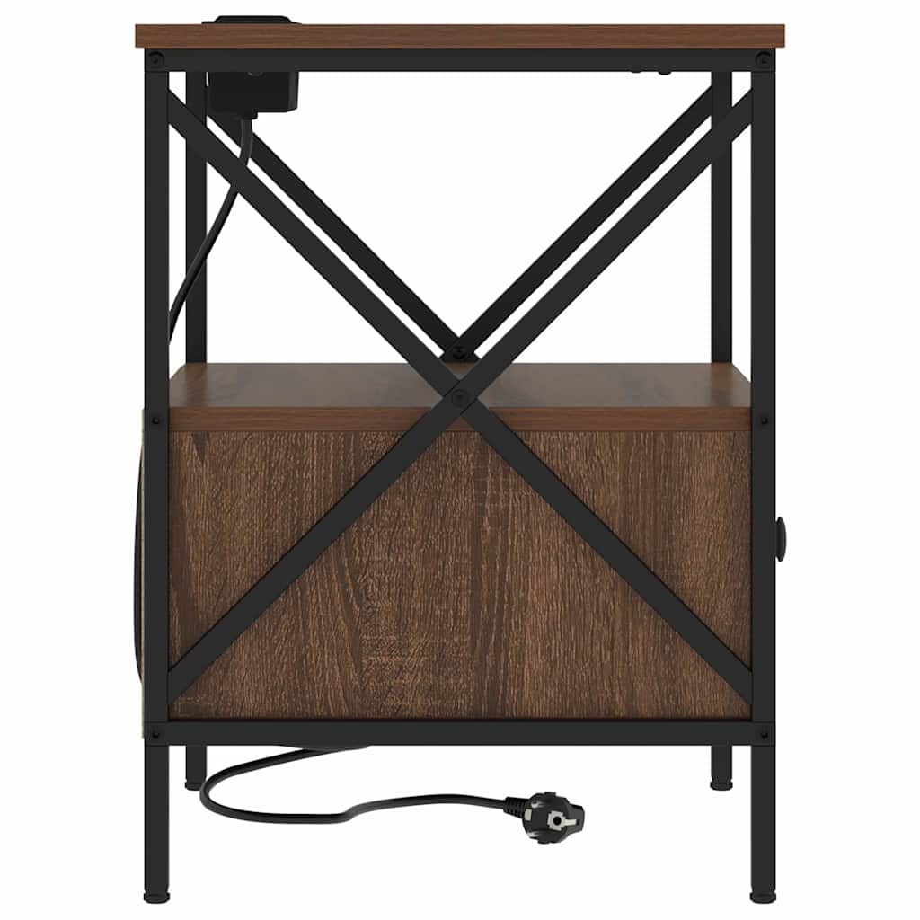Noćni ormar s ladicama 2 pcs Smeđi hrast 41,5 x 40,5 x 55 cm