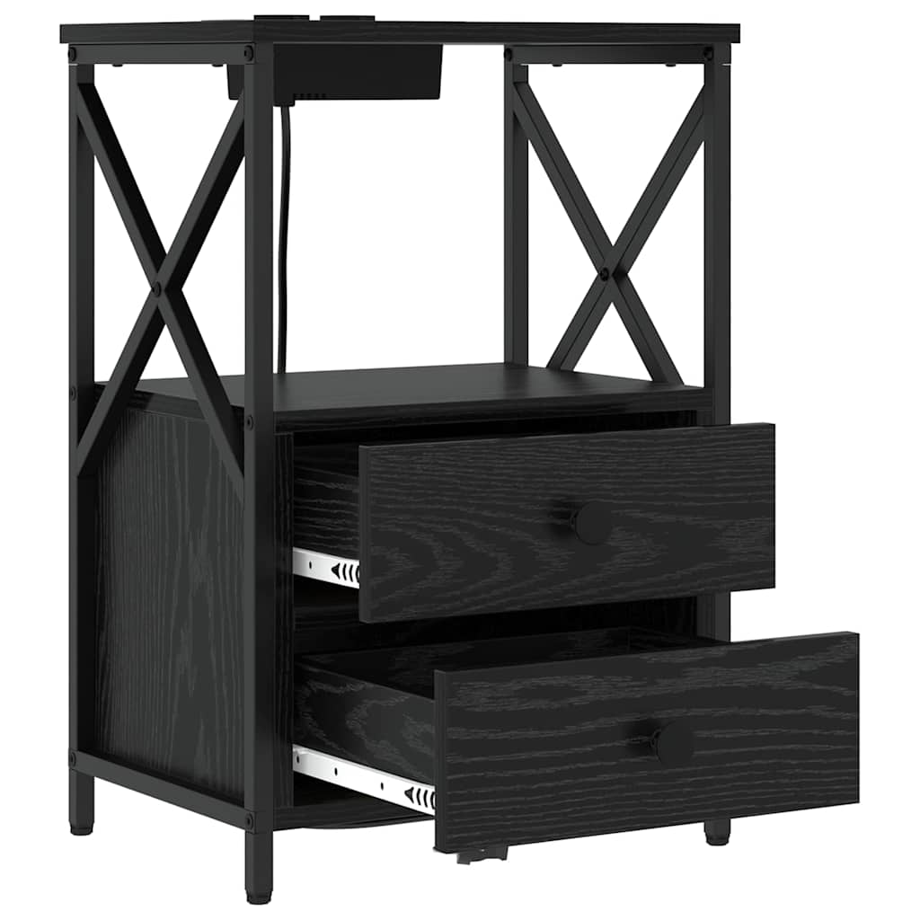 Noćni ormar 2 pcs Crni hrast 40 x 31 x 60 cm Konstruirano drvo