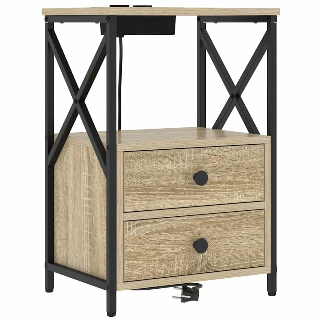 Noćni ormar s ladicama 2 pcs Sonoma hrast 40 x 31 x 60 cm