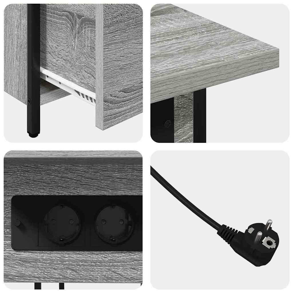 Noćni ormar Siva Sonoma 60 x 30 x 61 cm Konstruirano drvo