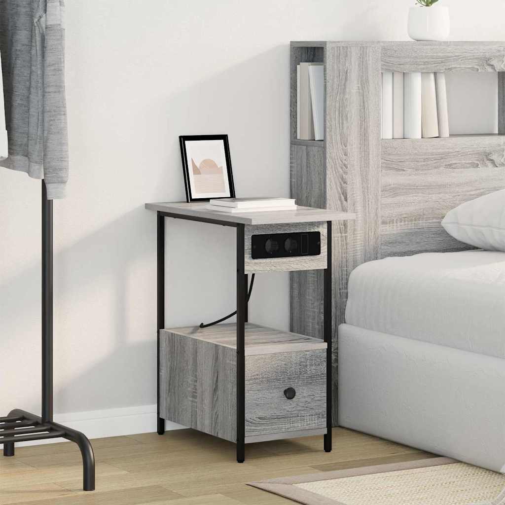 Noćni ormar Siva Sonoma 60 x 30 x 61 cm Konstruirano drvo