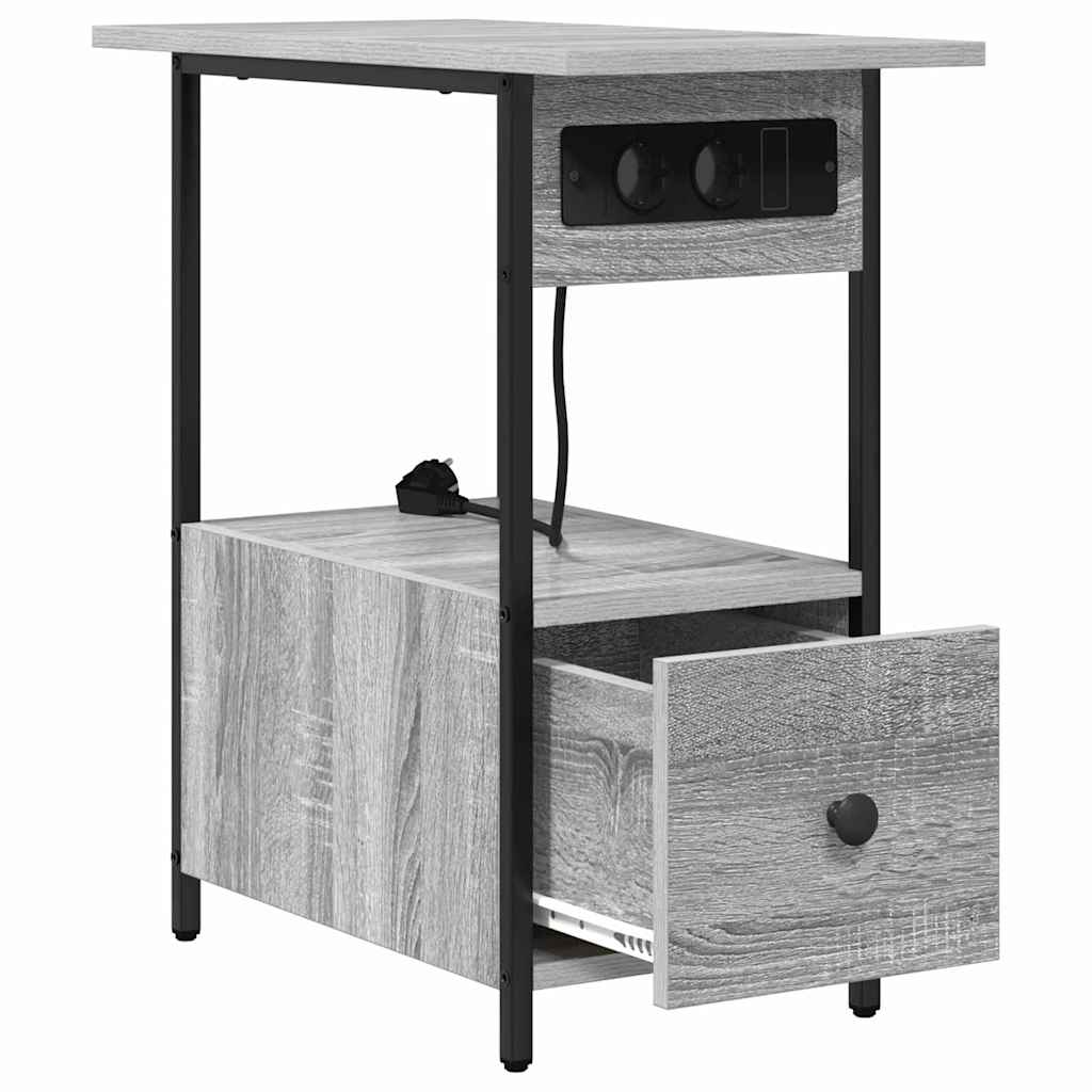 Noćni ormar Siva Sonoma 60 x 30 x 61 cm Konstruirano drvo