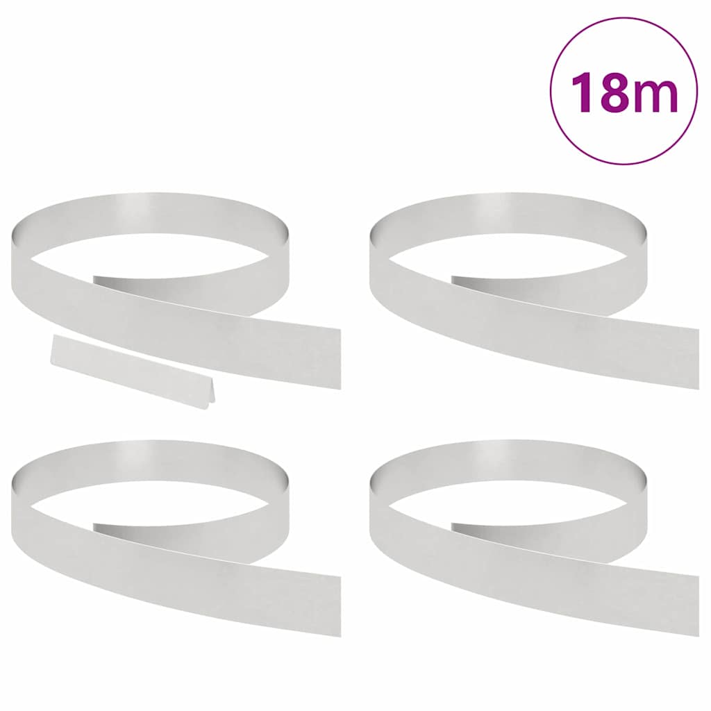 Ograda oko Travnjaka 4 pcs Srebrno 450 x 0,05 x 10 cm