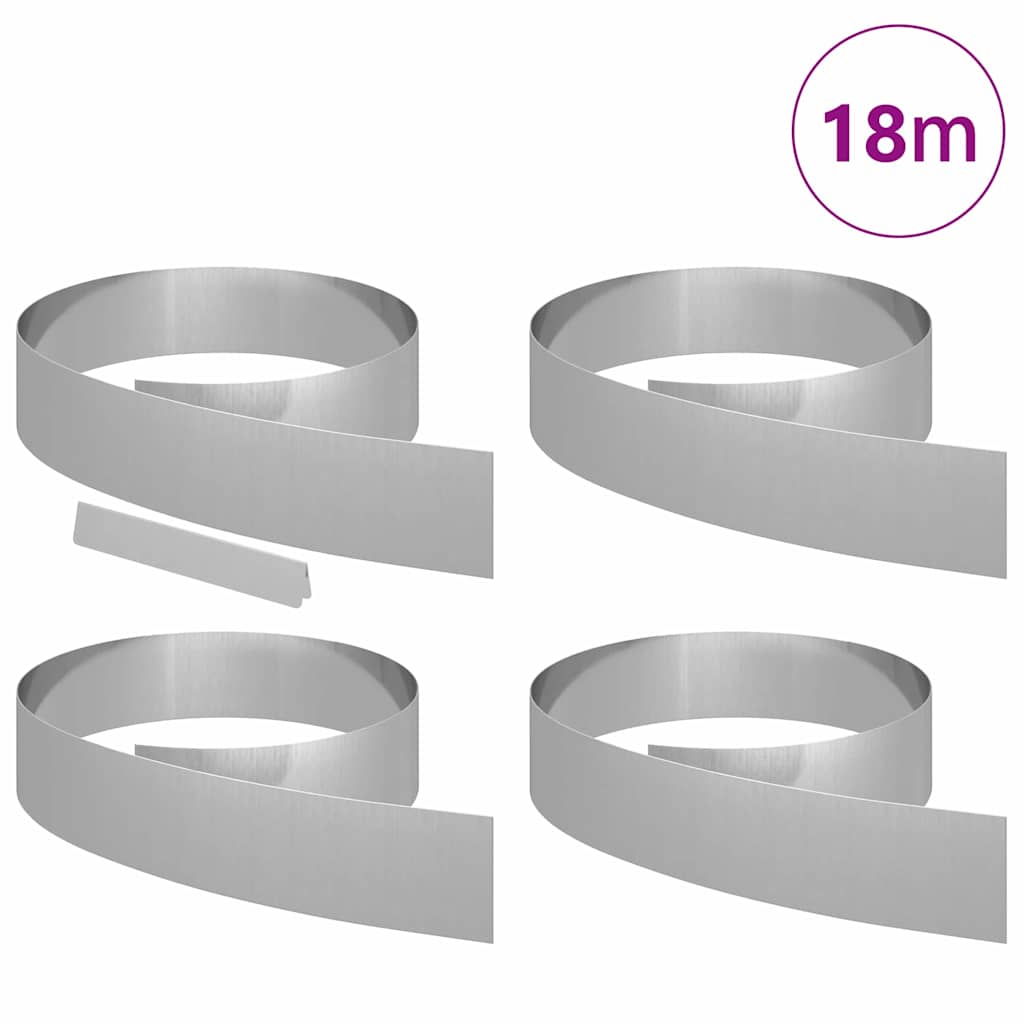 Ograda oko Travnjaka 4 pcs Srebrno 450 x 0.05 x 15 cm