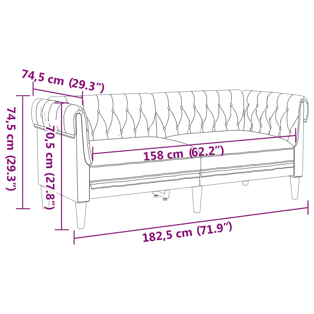 Sofa Smeđa 182,5 x 74,5 x 74,5 cm Poliester