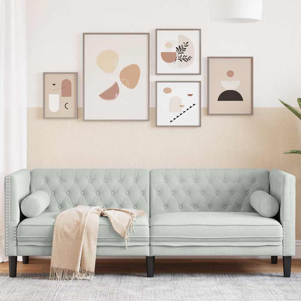 Sofa Svijetlo siva 194 x 74,5 x 70,5 cm Baršun