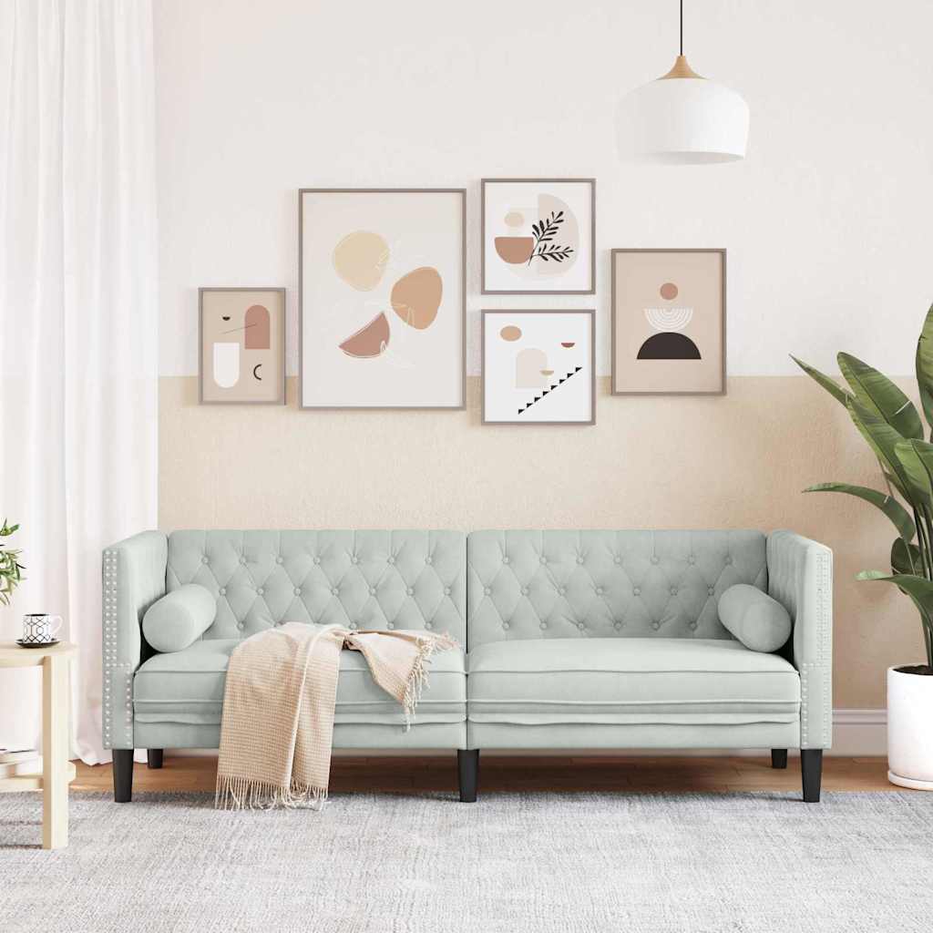 Sofa Svijetlo siva 194 x 74,5 x 70,5 cm Baršun