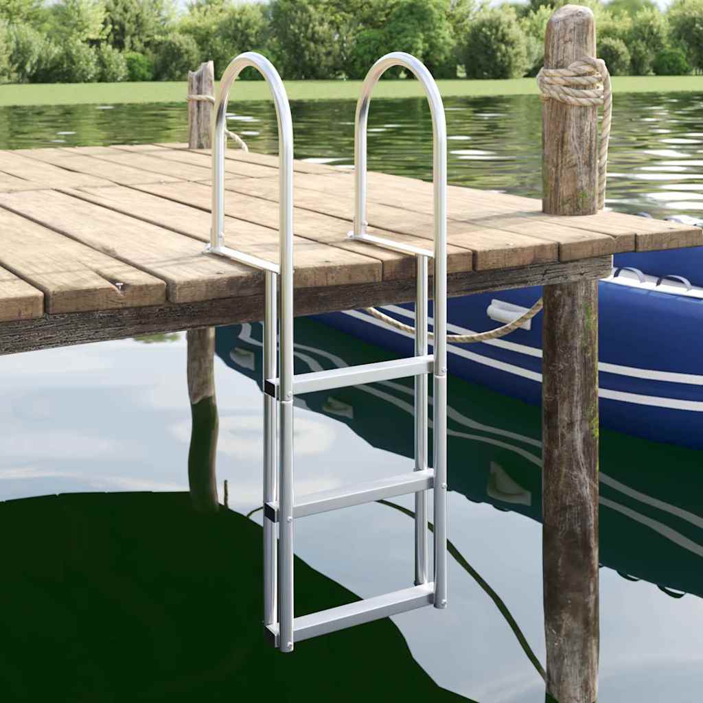 Ljestve za dok s 3 koraka Srebrno 45 x 11,5 x 134 cm Aluminij