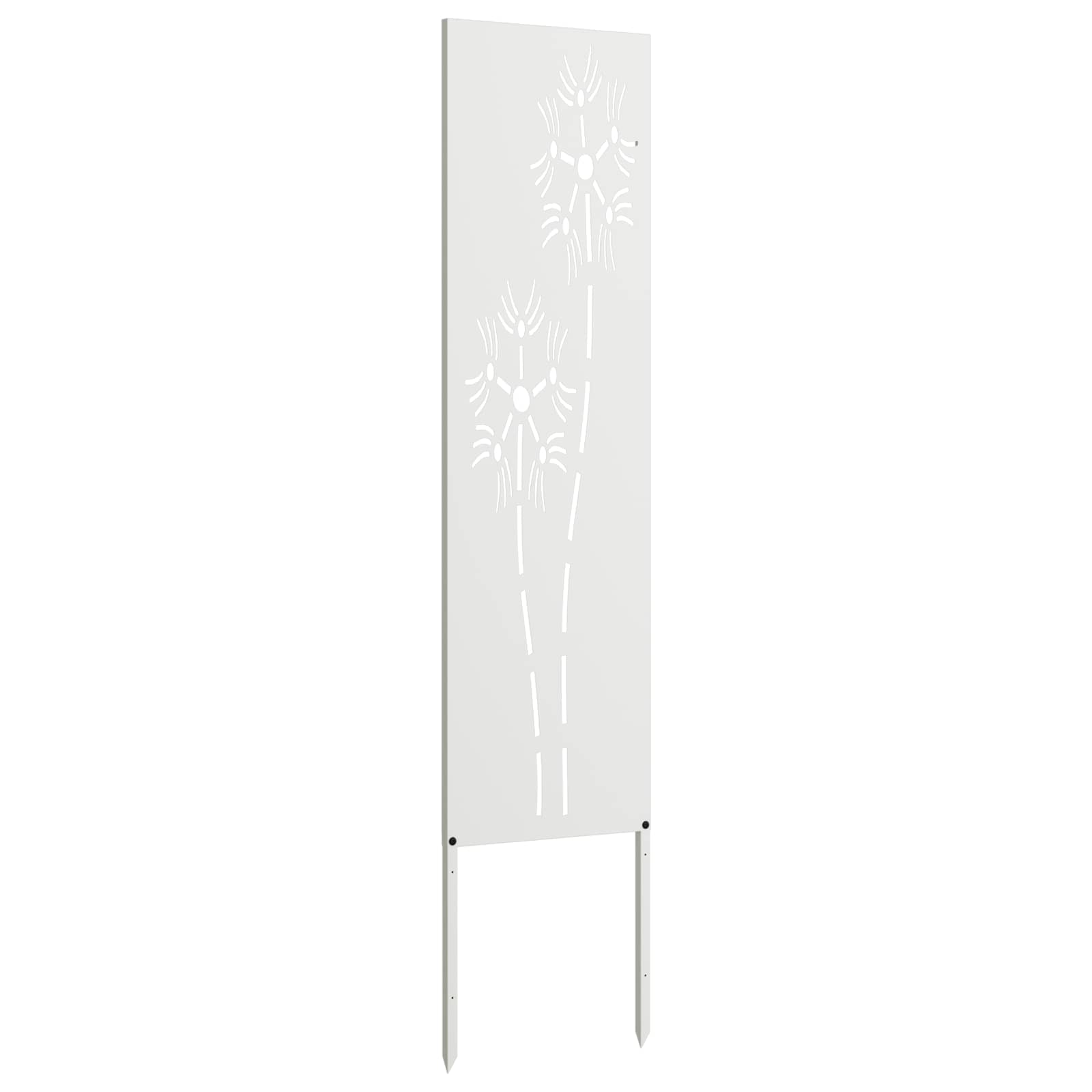 Privatnost u vrtu Bijelo 32 x 140 cm Hladno valjana čelična