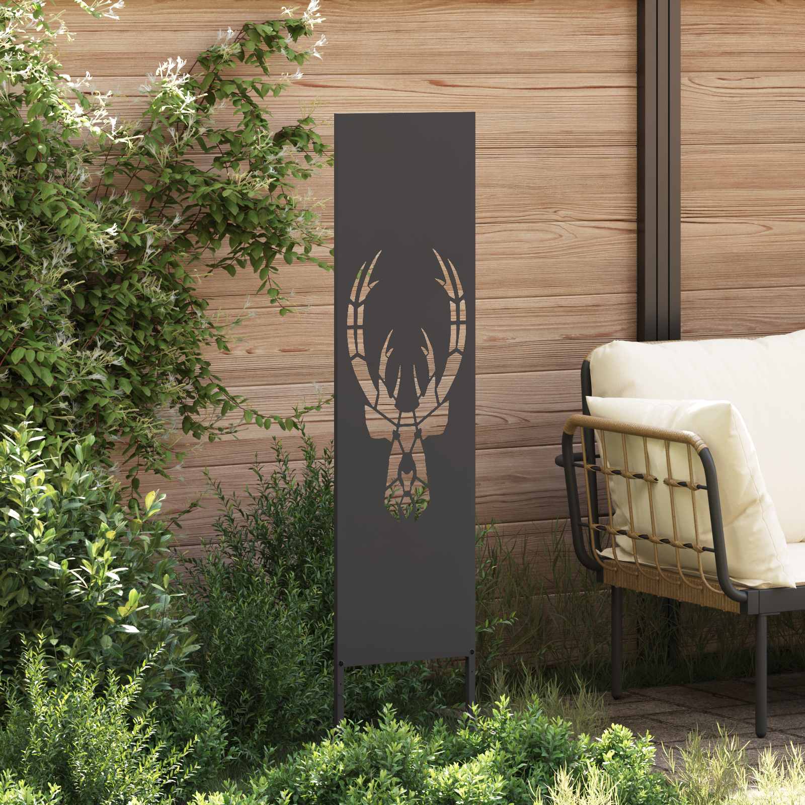 Privatnost u vrtu Crna 32 x 140 cm Hladno valjana čelična